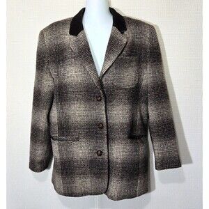JL Colebrook Wool Blazer Jacket Womens Medium Vintage Brown Academia Preppy
